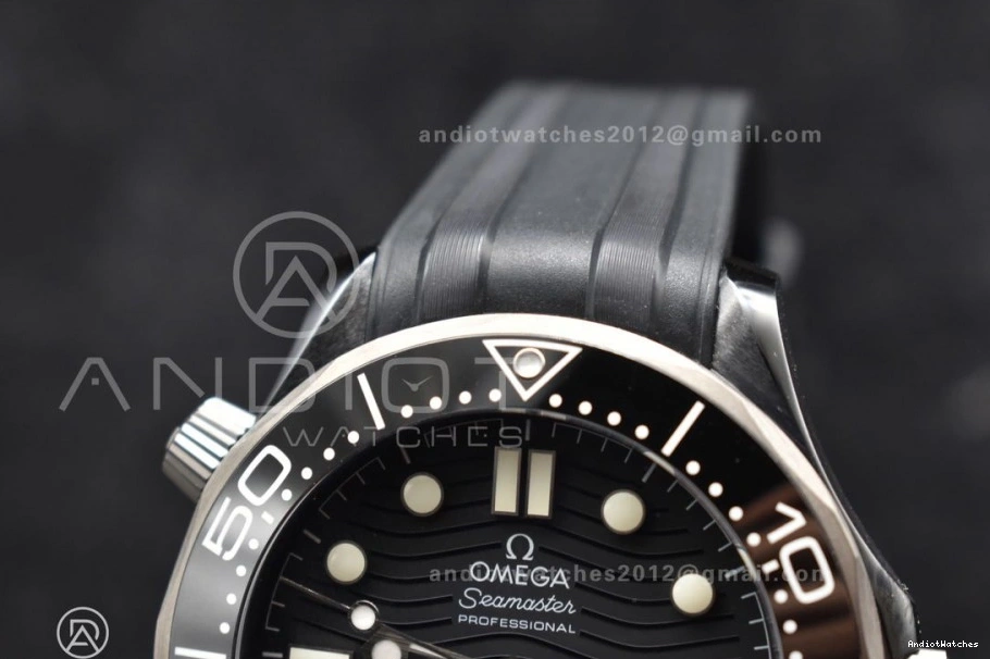 Rubber Black GoAnywhere Seamaster 300M 1081 Diver VSF A Edition Strap PVD Best Black Dial on 0517